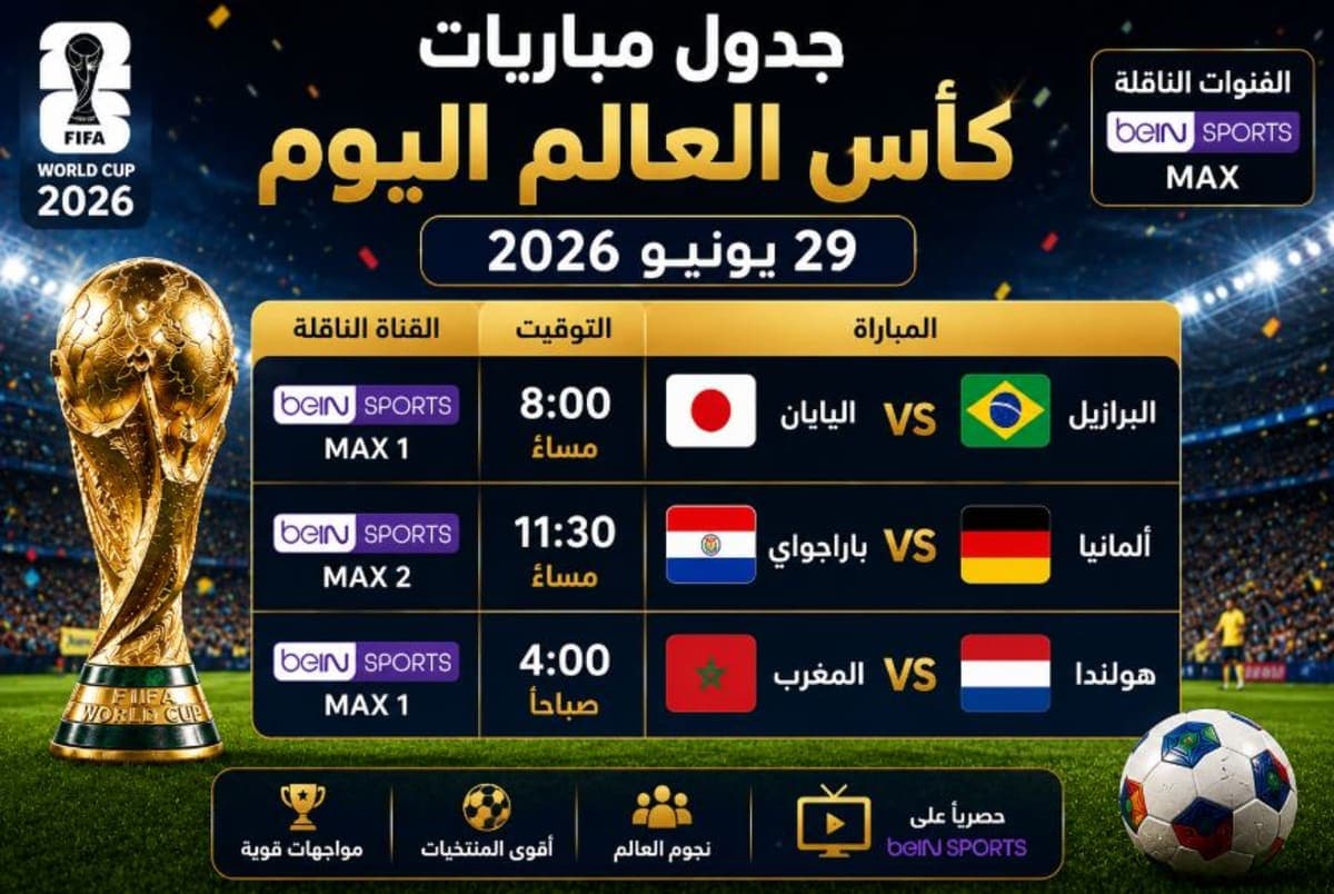 جدول مباريات كأس العالم اليوم 29 يونيو.. مواجهات نارية أبرزها البرازيل ضد اليابان