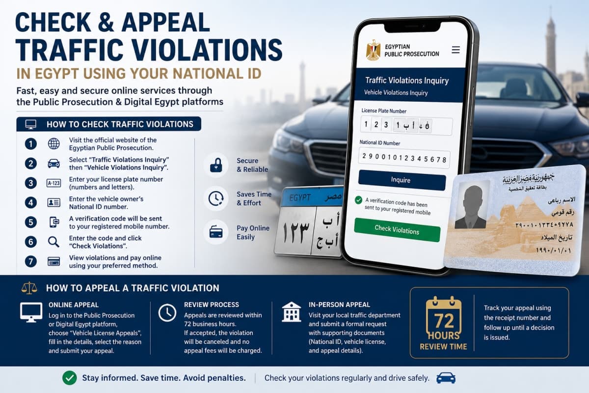 How to Check Traffic Violations in Egypt Using Your National ID in 2026